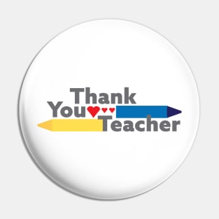 Thank you teacher - Crayons and Hearts Pin