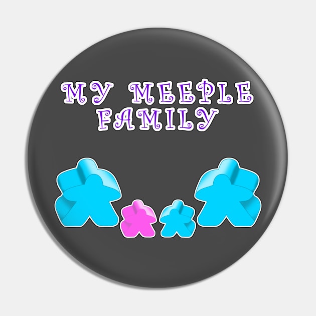 Meeple family 2 man 1 boy 1 girl Pin by MononcGeek