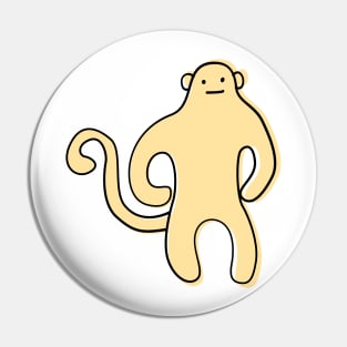 Cute Silly Simple Minimalist Pastel Yellow Monkey Small Icon Pin