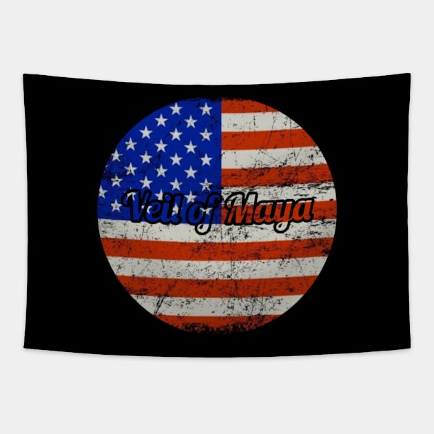 Veil of Maya / USA Flag Style Tapestry by Mieren Artwork 