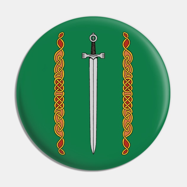 Irish Sword and Knotwork Pin by AzureLionProductions