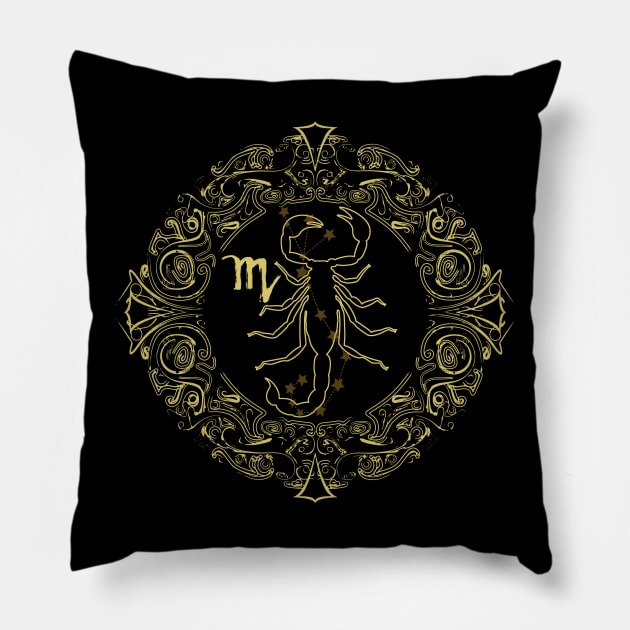 Zodiac Sign Scorpio Pillow by Mandra