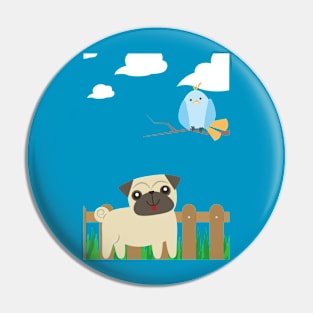 Cute pug Garden Pin