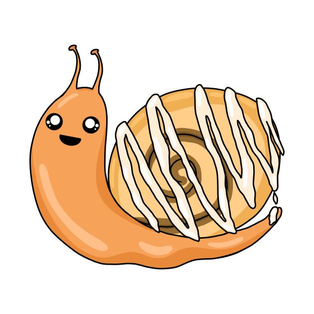 Kawaii Cinnamon Roll Snail by Side Quest Studios