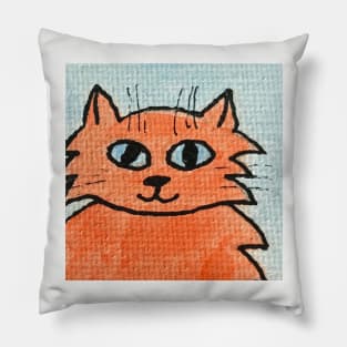 Whimsical Cat Portrait #7 Pillow