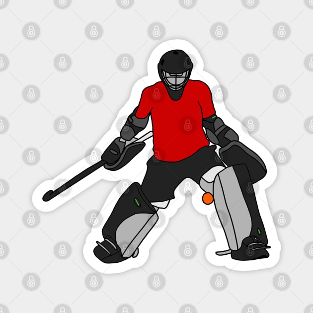 Field Hockey Goalie Red 2 Magnet by Hydroxyl Design