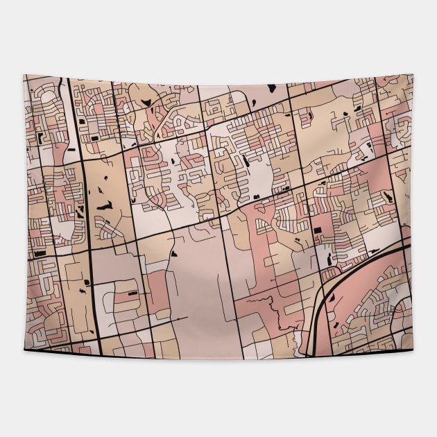 Vaughan Map Pattern in Soft Pink Pastels Tapestry by PatternMaps