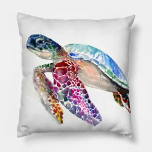 Sea Turtle, Rainbow colors Pillow