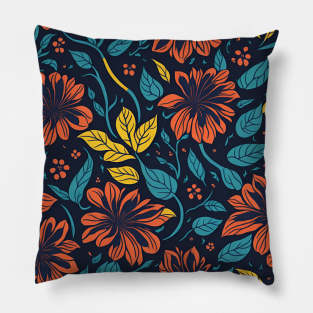 floral pattern design, colorful pattern design Pillow