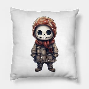 A figure of a ghastly boy in a halloween mask ! Spooky smile :) Pillow