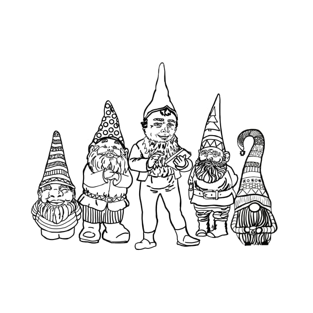 Gang of Gnomes Black and White by missdebi27