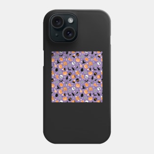 Halloween Pattern Purple Orange Black Phone Case