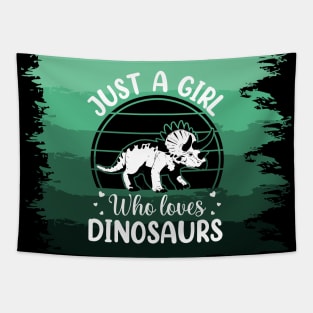 Just a girl who loves Dinosaurs 1 h Tapestry