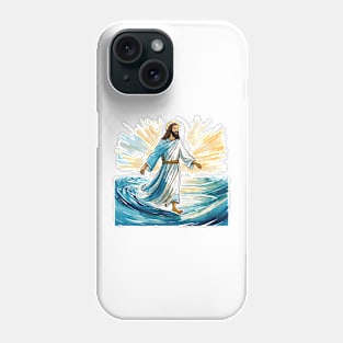 Jesus Christ walking on water Phone Case