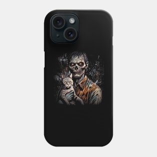 Cataclysm - Apocalyptic Companion - Zombie and Cat Artwork Phone Case