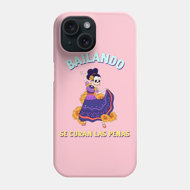 dia de los muertos bailando Phone Case by Tip Top Tee's