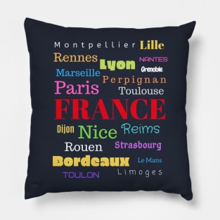 French Cities design Pillow