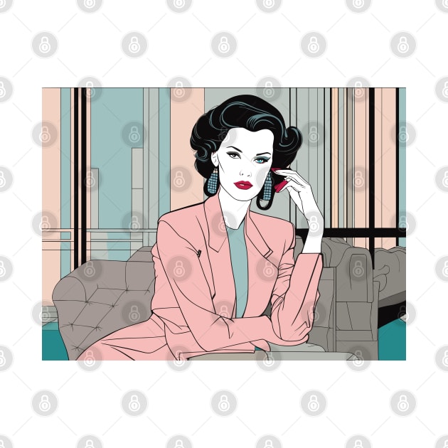 Rosa Valor Art Deco Patrick Nagel 80s by di-age7