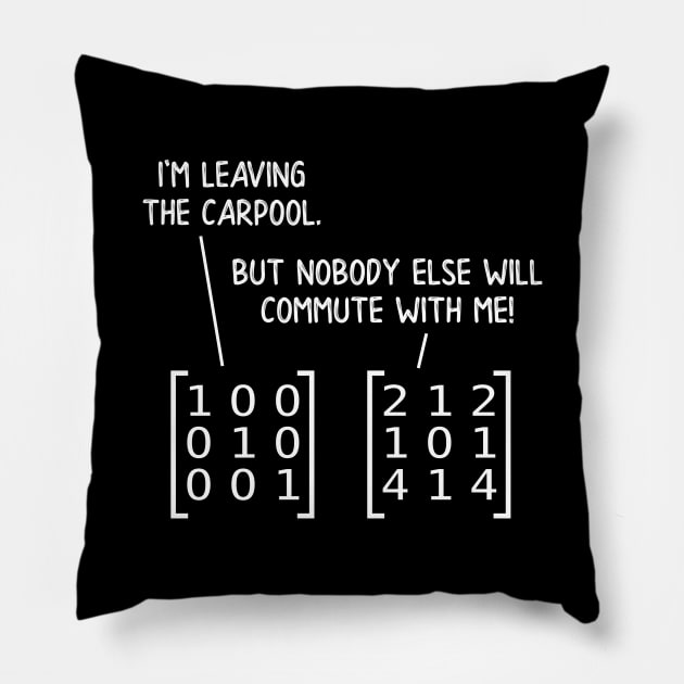 The Matrix Doesn't Commute Pillow by donovanh