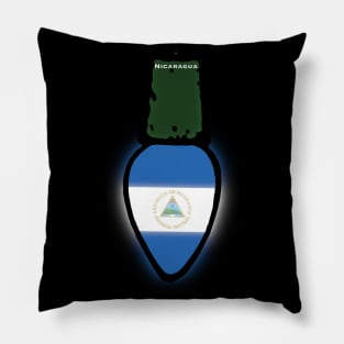 Nicaragua Flag Christmas Light Pillow