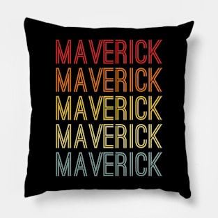 Maverick Name Vintage Retro Pattern Pillow