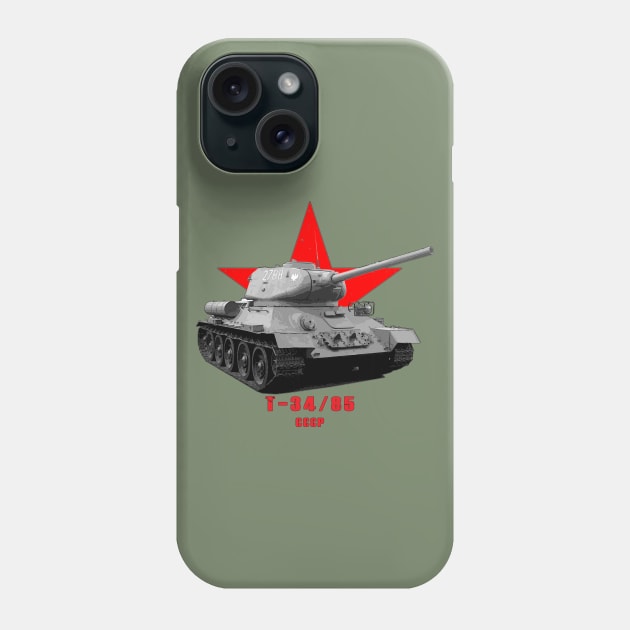 T-34-85 Military tank WW2 Phone Case by Jose Luiz Filho