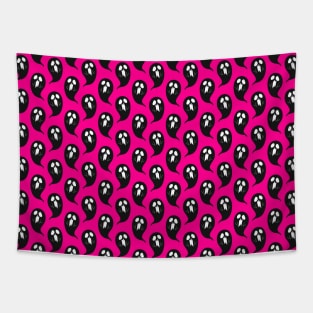 Hot Pink Black Ghost Pattern Tapestry