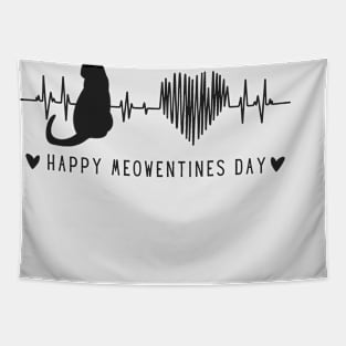 Meowentine Cat Valentines Day Cute apparel for Girls Quote Tapestry