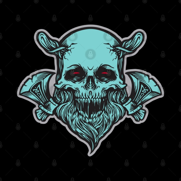 Viking Skull Warrior by DavesTees