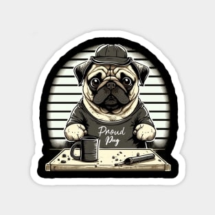 Pug Dog White Magnet