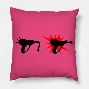 Zombie Pack-a-Punched Ray Gun on Hot Pink Pillow