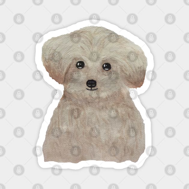 Watercolor cute  puppy Magnet by WatercolorFun