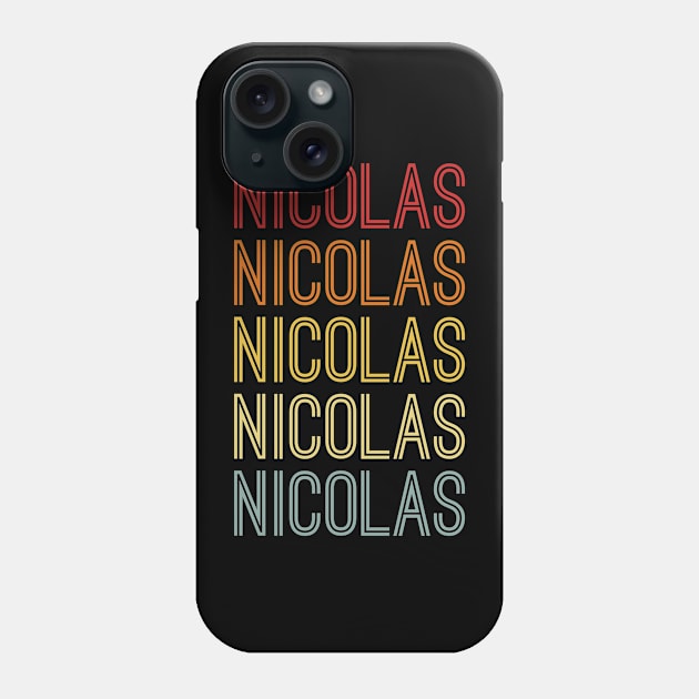 Nicolas Name Vintage Retro Pattern Phone Case by CoolDesignsDz