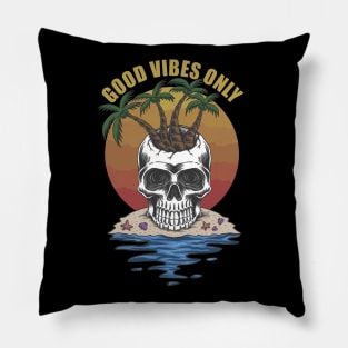 Skull Good Vibes Only Pillow