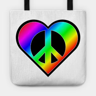 Heart Peace and love Tote