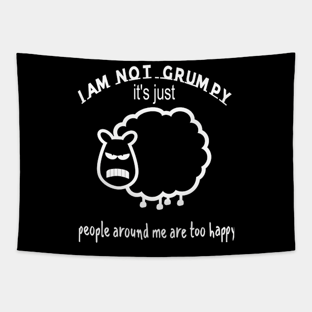 i'm not grumpy Tapestry by summerDesigns