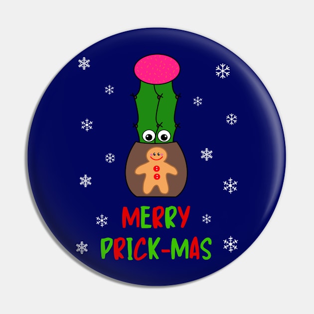 Merry Prick Mas - Hybrid Cactus In Gingerbread Man Pot Pin by DreamCactus