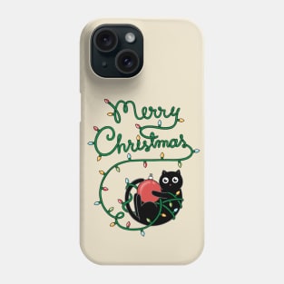 Cat merry christmas Phone Case