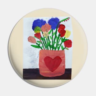 Flower Bouquet Painting Pin