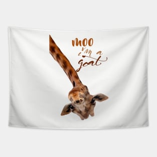 Funny Giraffe Moo I'm a Goat Tapestry