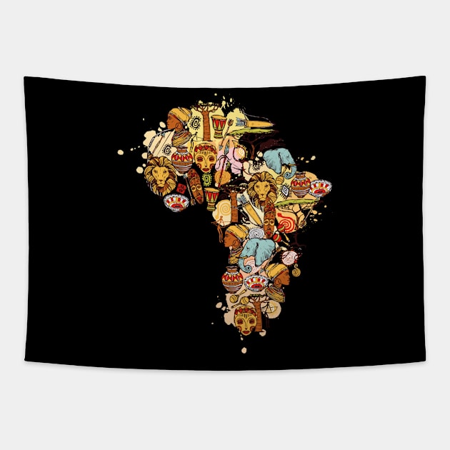 Africa South safari lion elephant gift tourist Tapestry by MrTeee