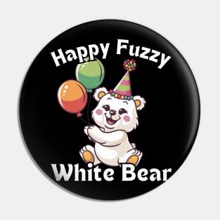 Happy Party White Bear Pin