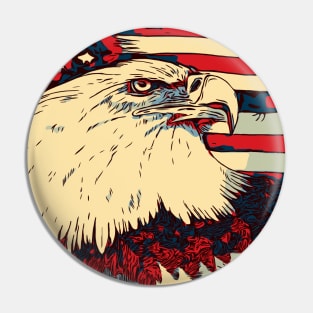 Vector Blue American Bald Eagle Pin