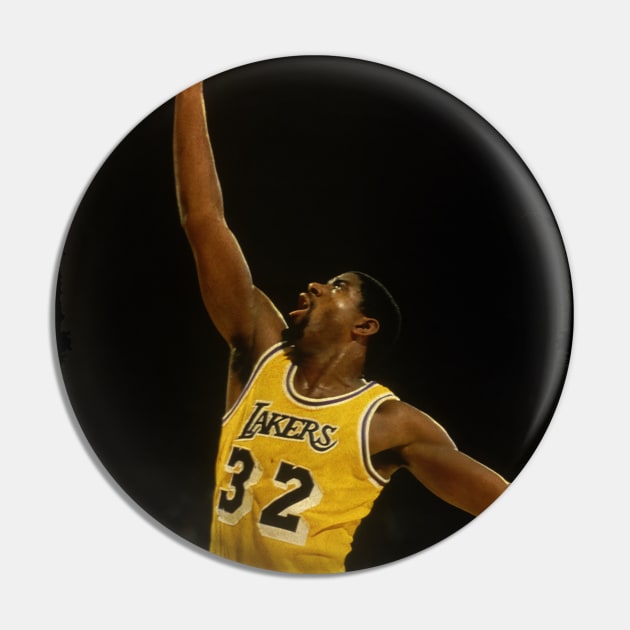 Magic Johnson /// Magic Johnson Vintage Design Of Basketball /// 70s Pin by Statman Sports