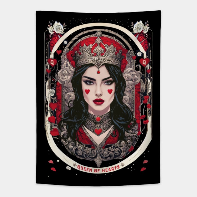 The Queen Of Hearts Face Card Tapestry by 2HivelysArt