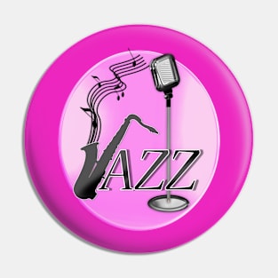 Music Saxophone Jazz Cool Graphic T-Shirt Pin