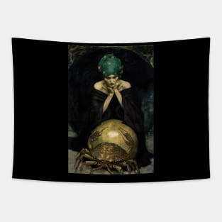 Cancer the Crab Zodiac Illustration Tapestry