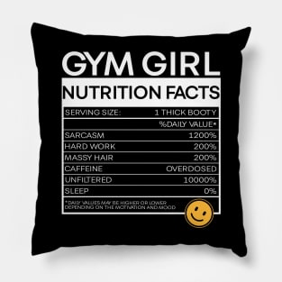 GYM Girl Nutrition Facts Pillow