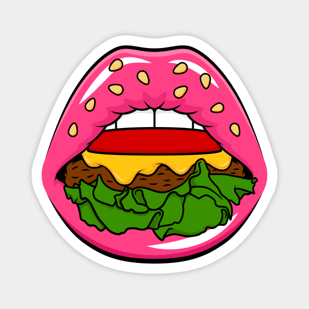 Burger Lips Magnet by Woah_Jonny