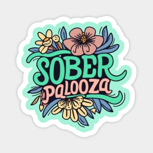 Sober Palooza Floral Magnet